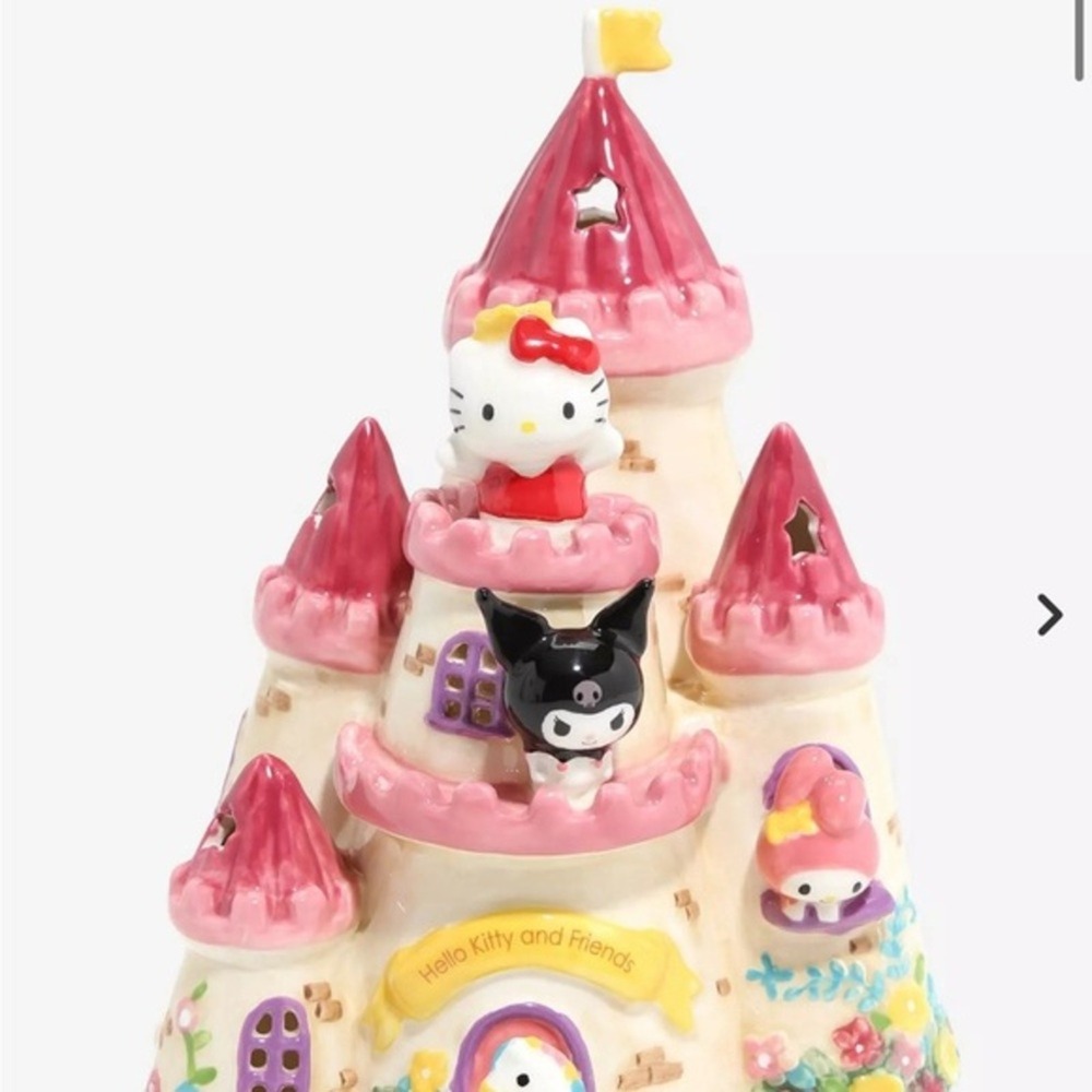 New HTF Hello Kitty and Friends Ceramic castle candle tea light house